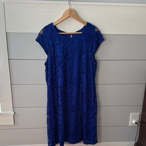 Ronni Nicole Royal Blue Lace Midi Dress